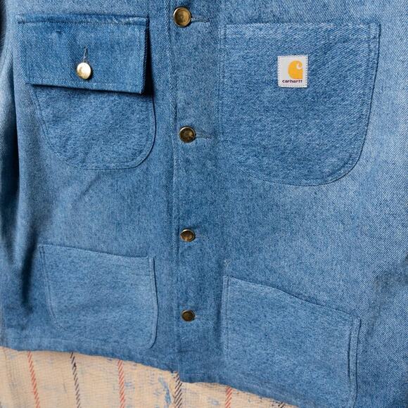 Upcycled carhartt chore jacket reconstructed - Picture 3 of 6